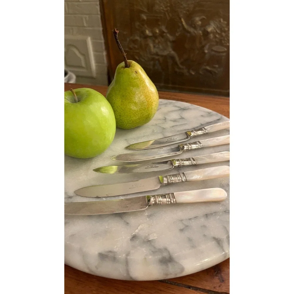 Vintage Sheffield Fruit Knives Mother Of Pearl Handles Set Of 5